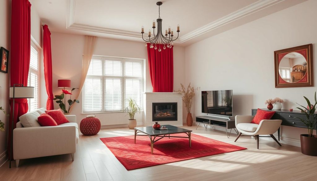 décoration intérieur rouge