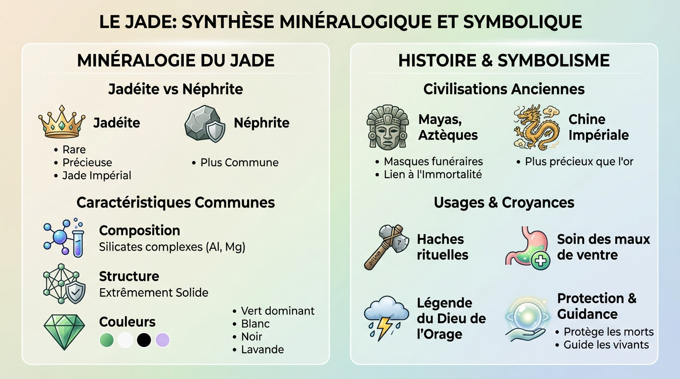 Synthèse minéralogique et symbolique de la pierre de jade : jadéite et néphrite