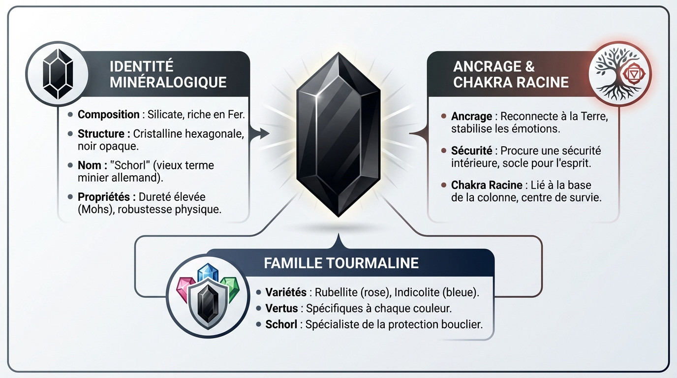 Tourmaline noire brute Schorl pierre de protection
