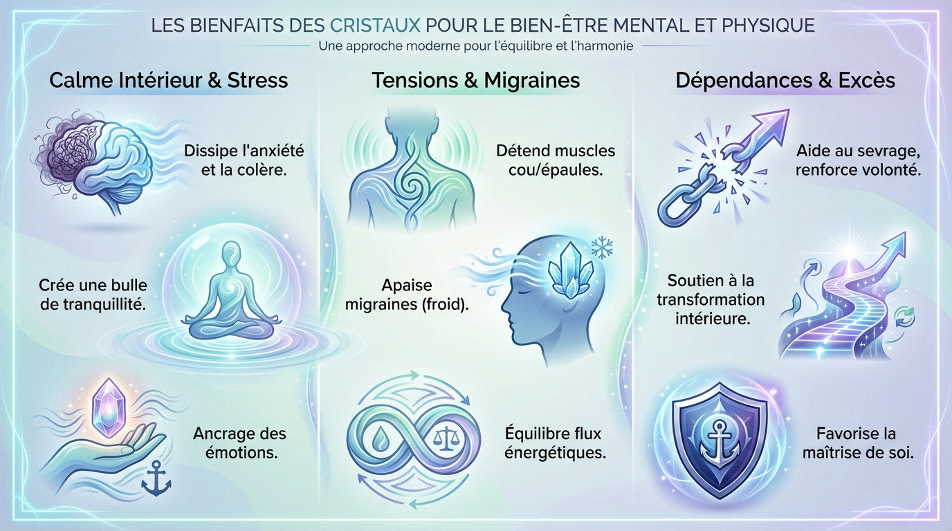 Cristaux d'améthyste violette pour le bien-être mental et physique