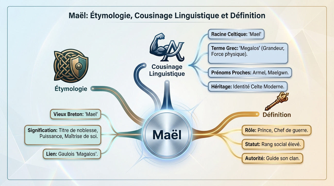Illustration étymologique du prénom Maël entre racines bretonnes et grecques