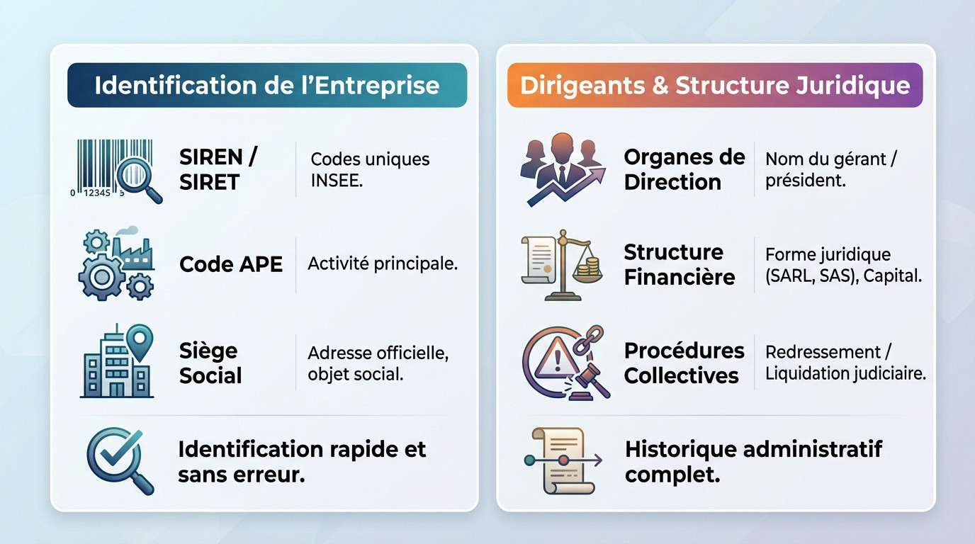 Extrait Kbis détaillant les informations légales d'une entreprise commerciale
