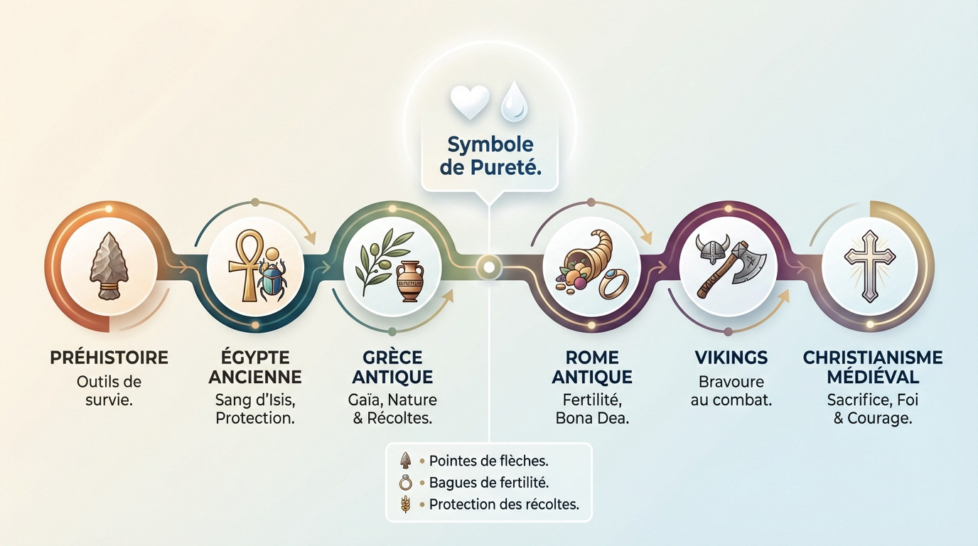 Voyage historique et culturel du jaspe rouge comme pierre protectrice